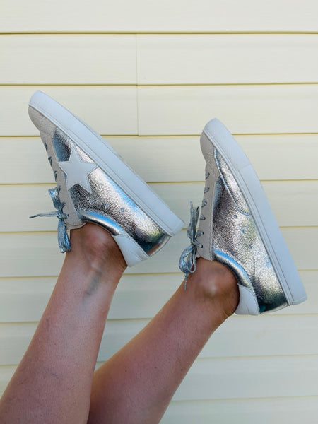 Star Sneakers - Silver Metallic
