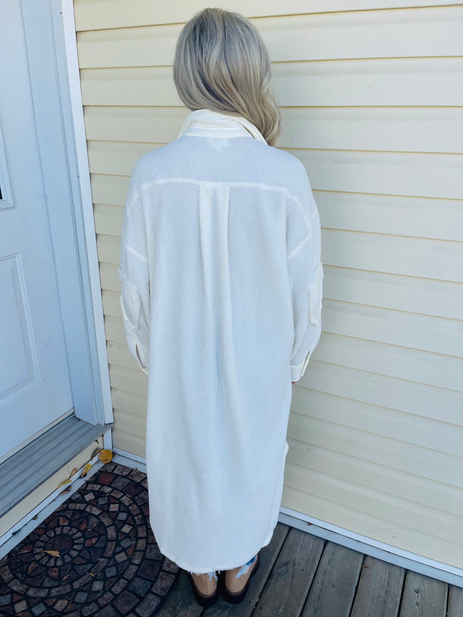 Cozy Collared Fleece Coat - Ivory – V.S. Style Boutique