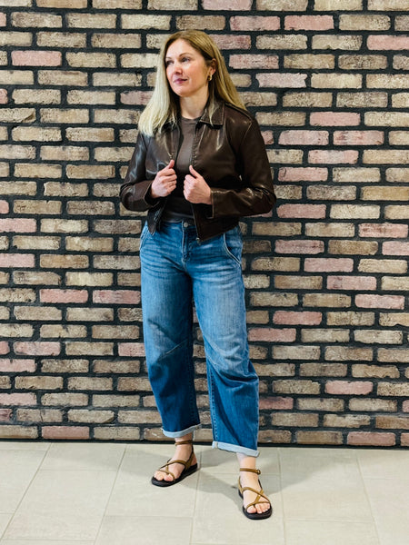Faux Leather Jacket - Hazelnut