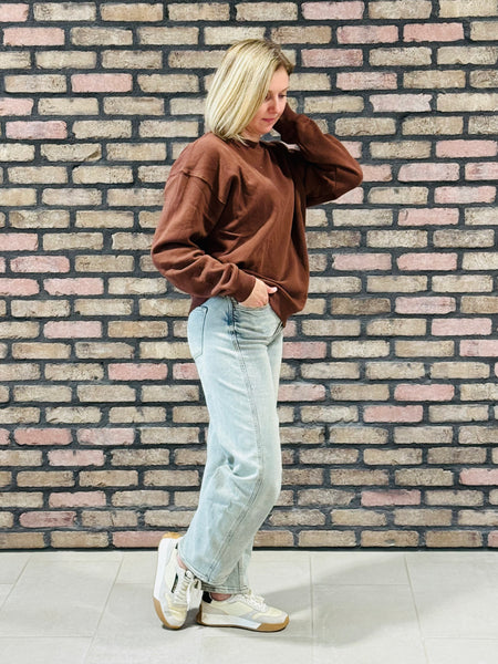 Fleece Pullover - Brown