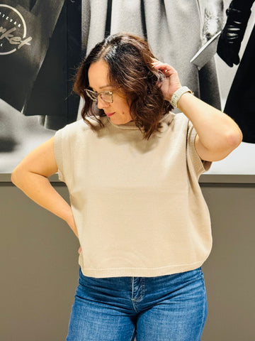 Viscose Sweater Vest - LT Mocha