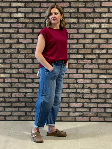 Scuba Sleeveless Top - Cabernet