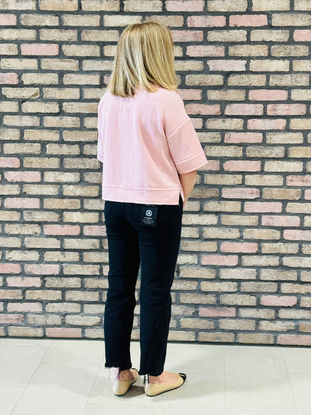 Tummy Control Crop Straight Jeans - Black