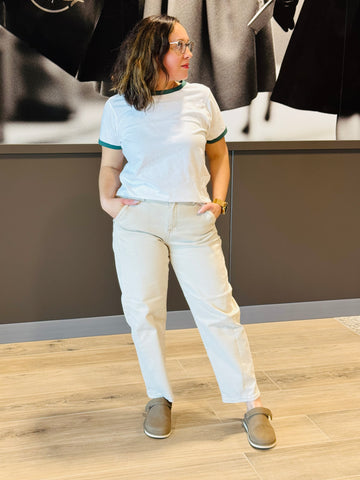 Relaxed Barrel Cuffed Jeans - Almond