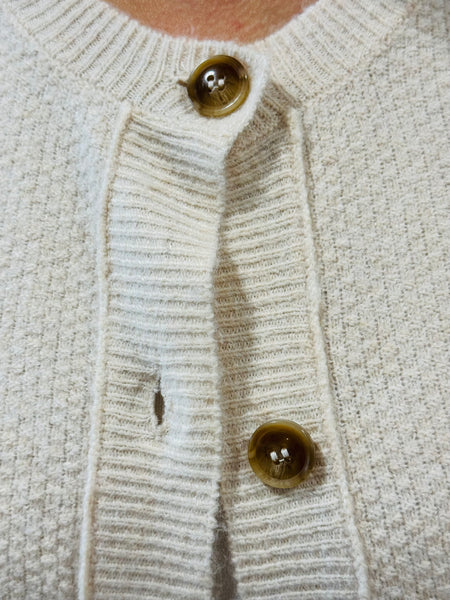 Button Down Cardigan - Ivory