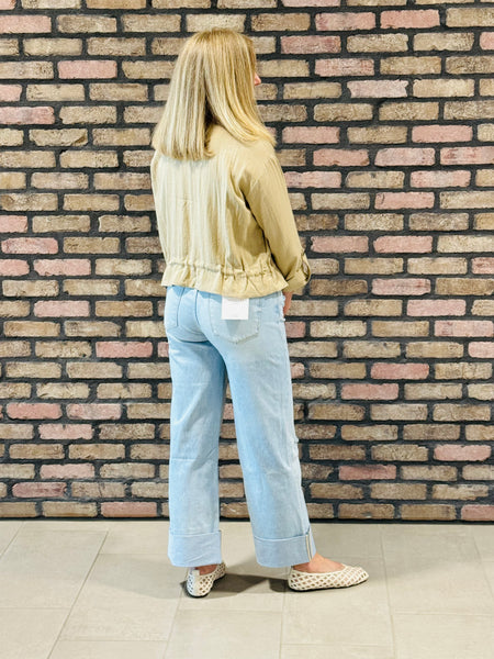 Drawstring Waist Jacket - Khaki