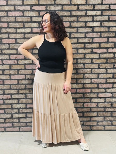 Tiered Maxi Skirt - Desert
