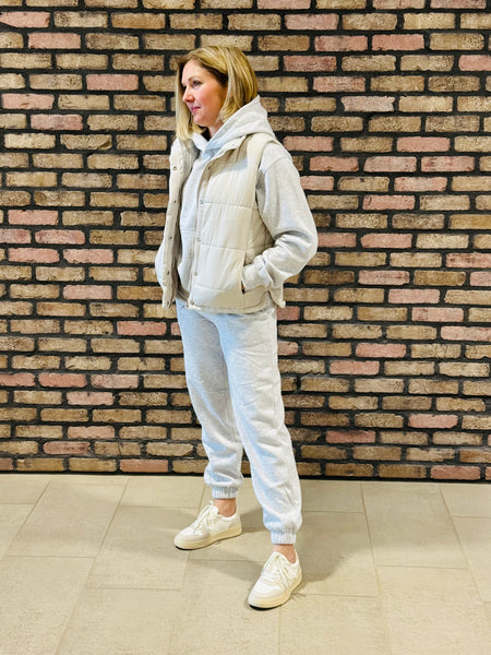 Quilted Vest - Sand Beige