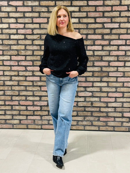 One Shoulder Top - Black