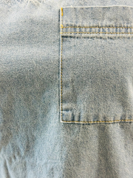 Sleeveless Denim Shift Dress - Medium Wash