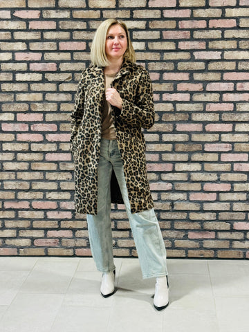 Leopard Print Coat - Brown