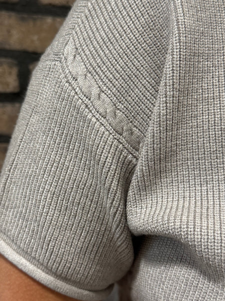 Viscose Braided Details Sweater - Lt Grey