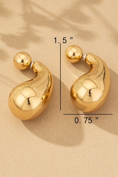 Front and BackPuffy Teardrop Earrings - Drop