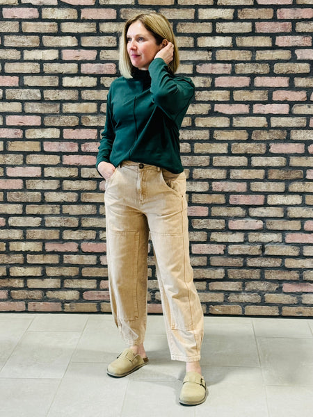 Overlocked Seams Pullover - Dark Green