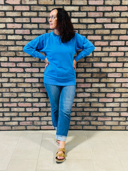 French Terry Pullover - Classic Blue