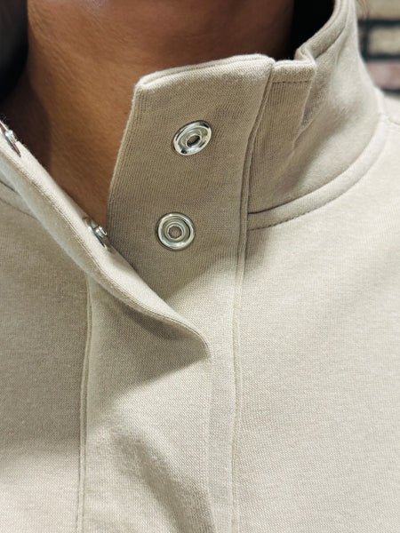 Fleece Half Sleeve Sweatshirt - Ash Mocha