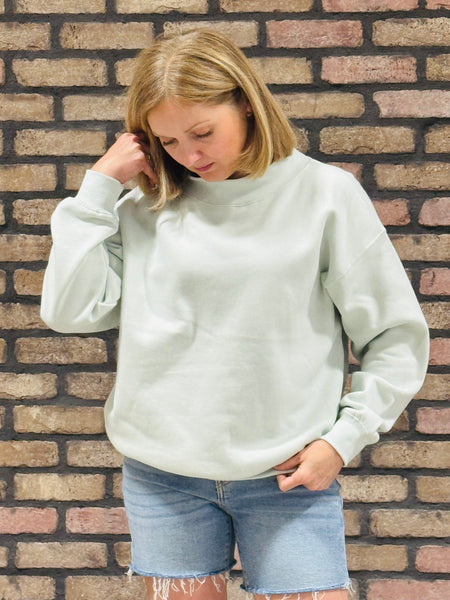 Oversized Mockneck Sweatshirt - Ice Green