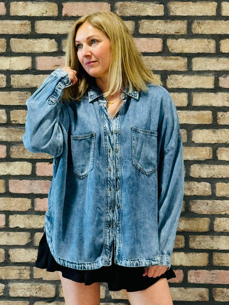 Washed Chambray Shirt - Medium Wash