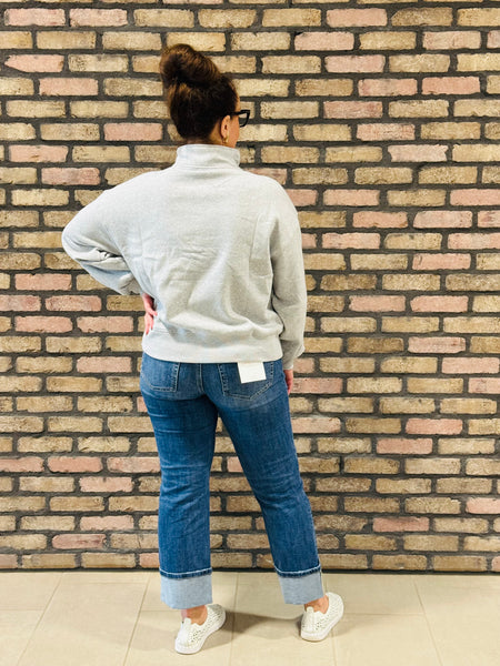 Fleece Half Snap Sweatshirt - R H Grey