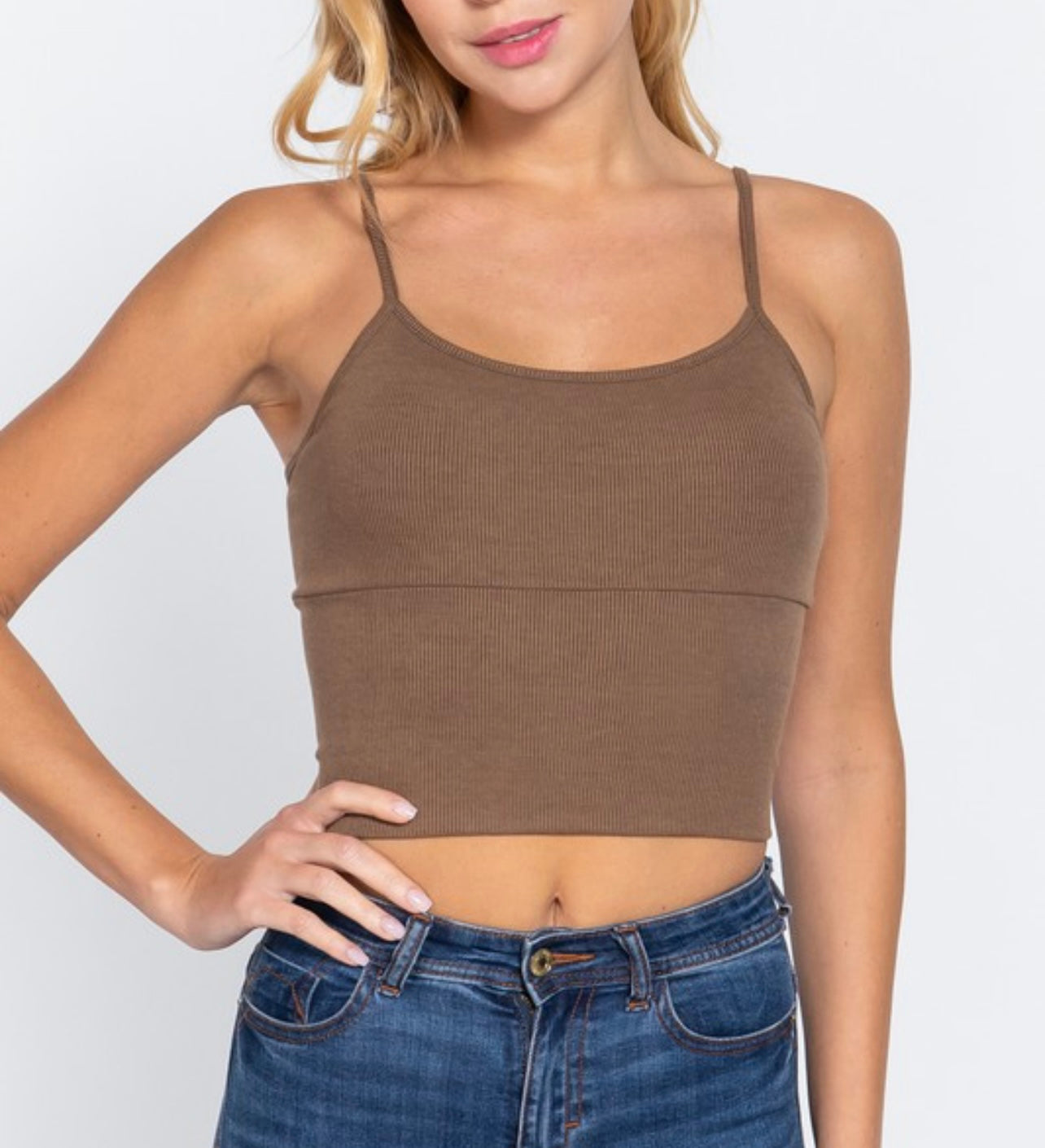 Bra-Cup Cami Tank Top - Silt Brown