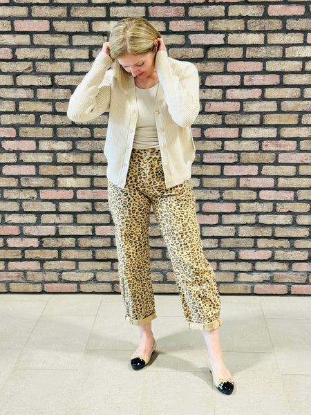 Button Down Ribbed Cardigan - Khaki