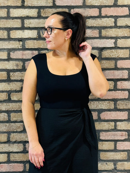Scoop Neck Bodysuit - Black