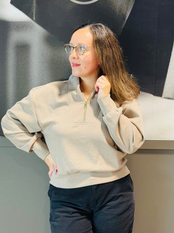 Scuba Half Zip Pullover - Cocoa