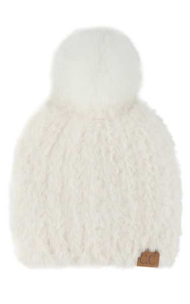 Faux Fur Pom Beanie