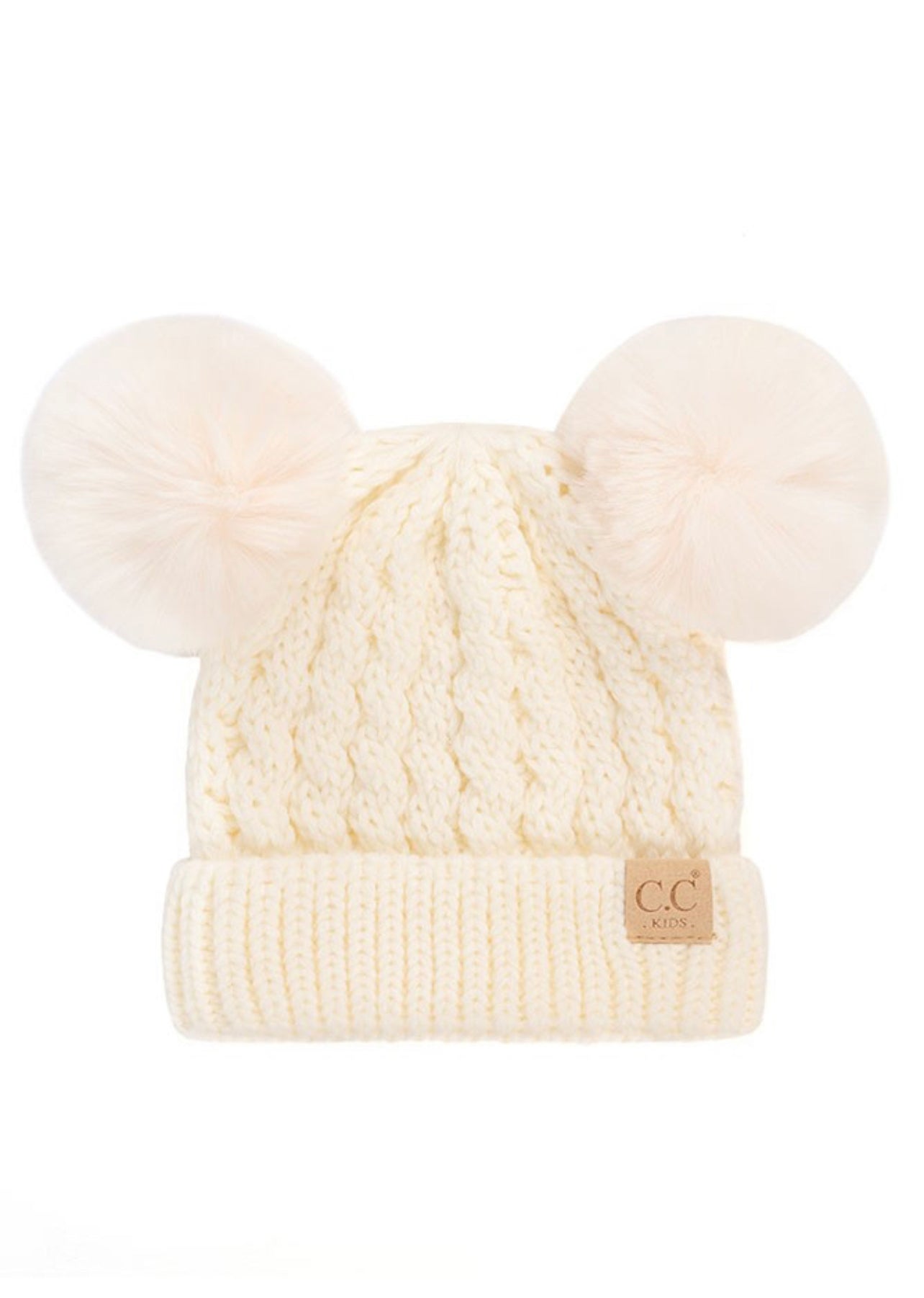 Kids Double Pom Pom Beanie