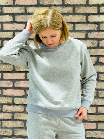 Fleece Crewneck Pullover - Heather Grey