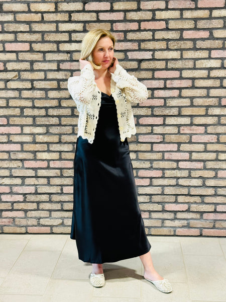 Crochet Button Down Cardigan - Natural