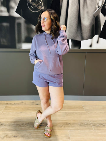 Basic French Terry Shorts - Dusty Purple