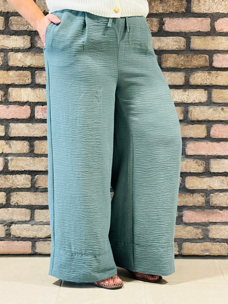 Woven Airflow Drawstrings Pants - Ash Jade