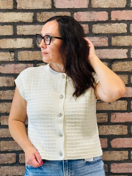 Textured Knit Cardigan - Ivory