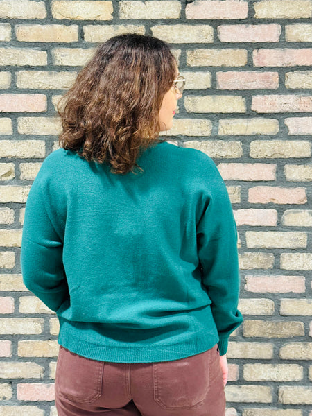 Front Seam Sweater - Hunter Green