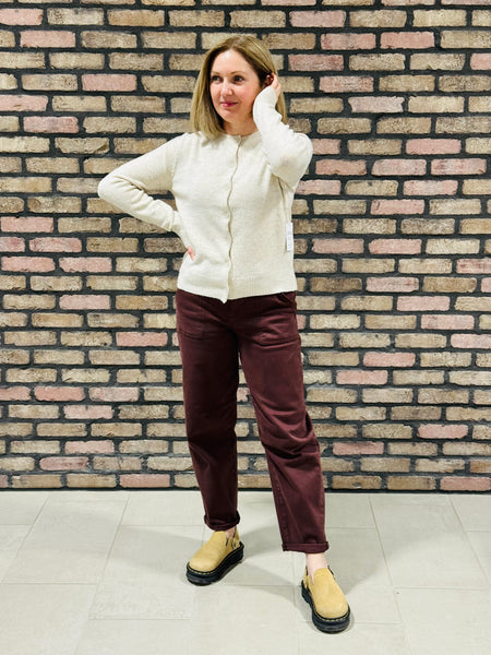 Crewneck Buttons Cardigan - Khaki