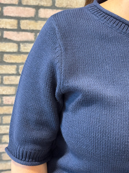 Half Sleeve Sweater - Navy