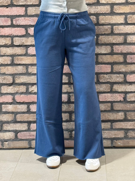 Raw Hem Sweatpants - Indigo Blue