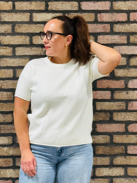 Viscose Braided Details Sweater - Ivory