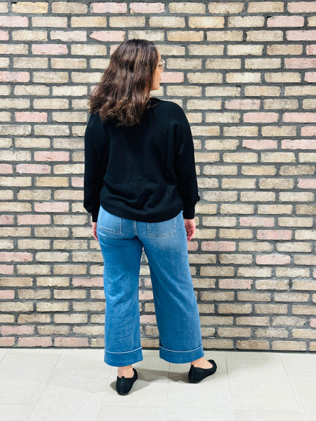 Front Seam Sweater - Black