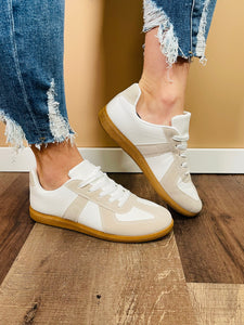 Low Heel Sneakers - White/Grey