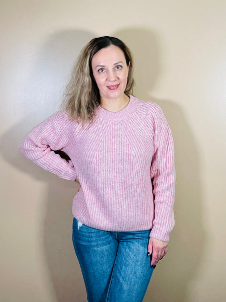 Melange Basic Sweater - Rose Pink