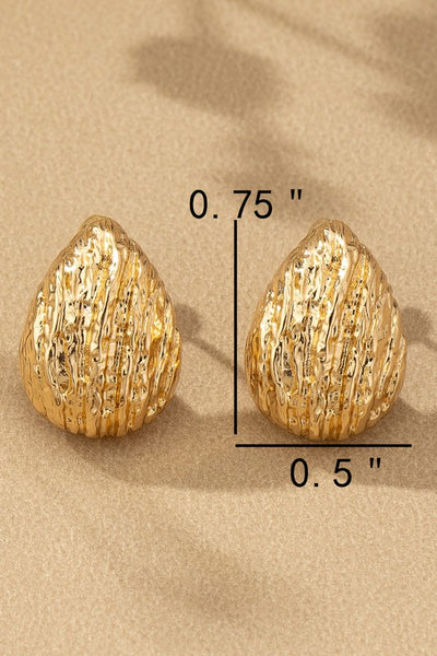 Textured Teardrop earrings - Gold