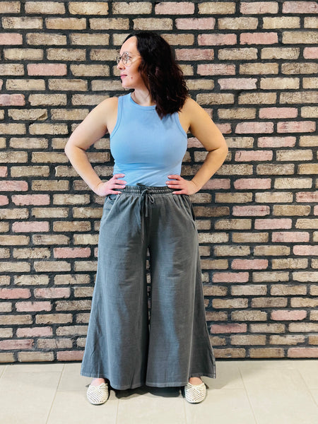 French Terry Pants - Ash Black