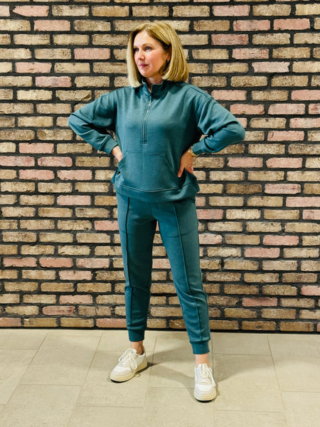Scuba Half Zip and Joggers Set - Ash Jade
