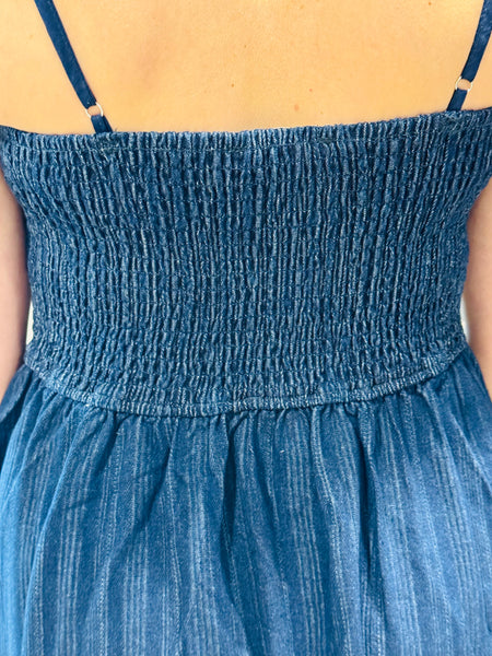Corset Denim Dress - Dark Wash