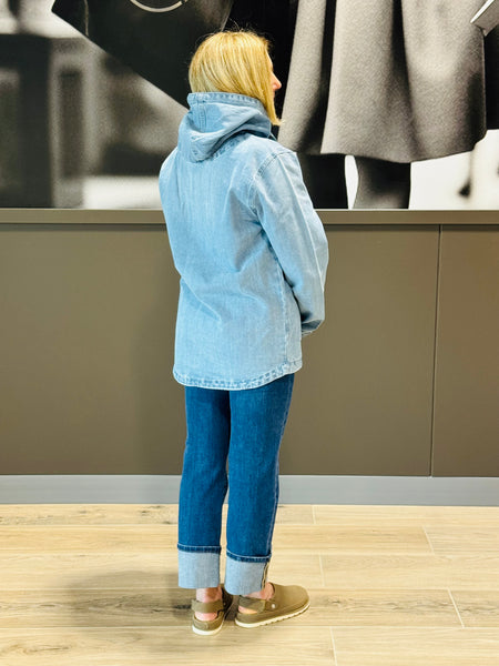 Hooded Denim Jacket - Light Wash