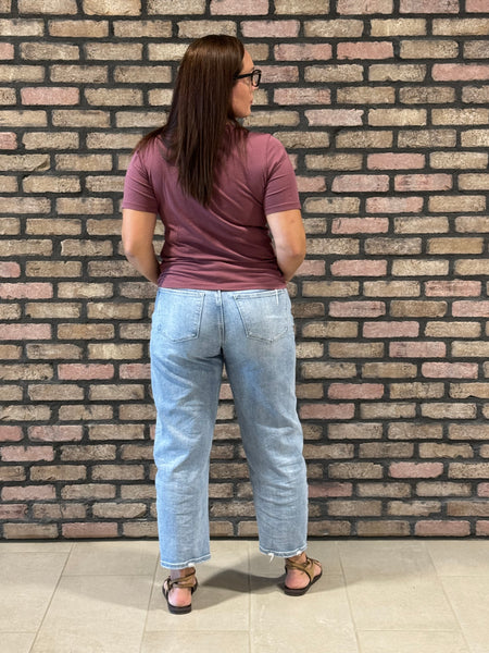 Classic Boxy Fit Tee - Rosewood