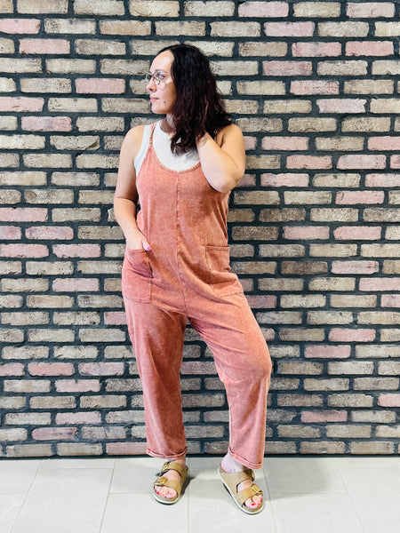 Spaghetti Overalls with Pockets - Rust
