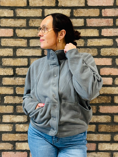 High Neck Thermal Jacket - Dark Grey